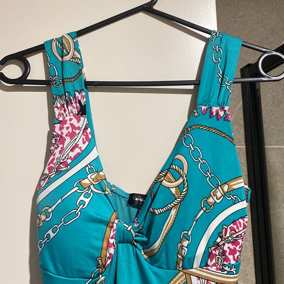 CAROLINE MORGAN Size 10 Maxi Dress In Excellent Cond TEAL - Picture 4 of 6